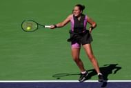 Jelena Ostapenko at the 2024 BNP Paribas Open in Indian Wells